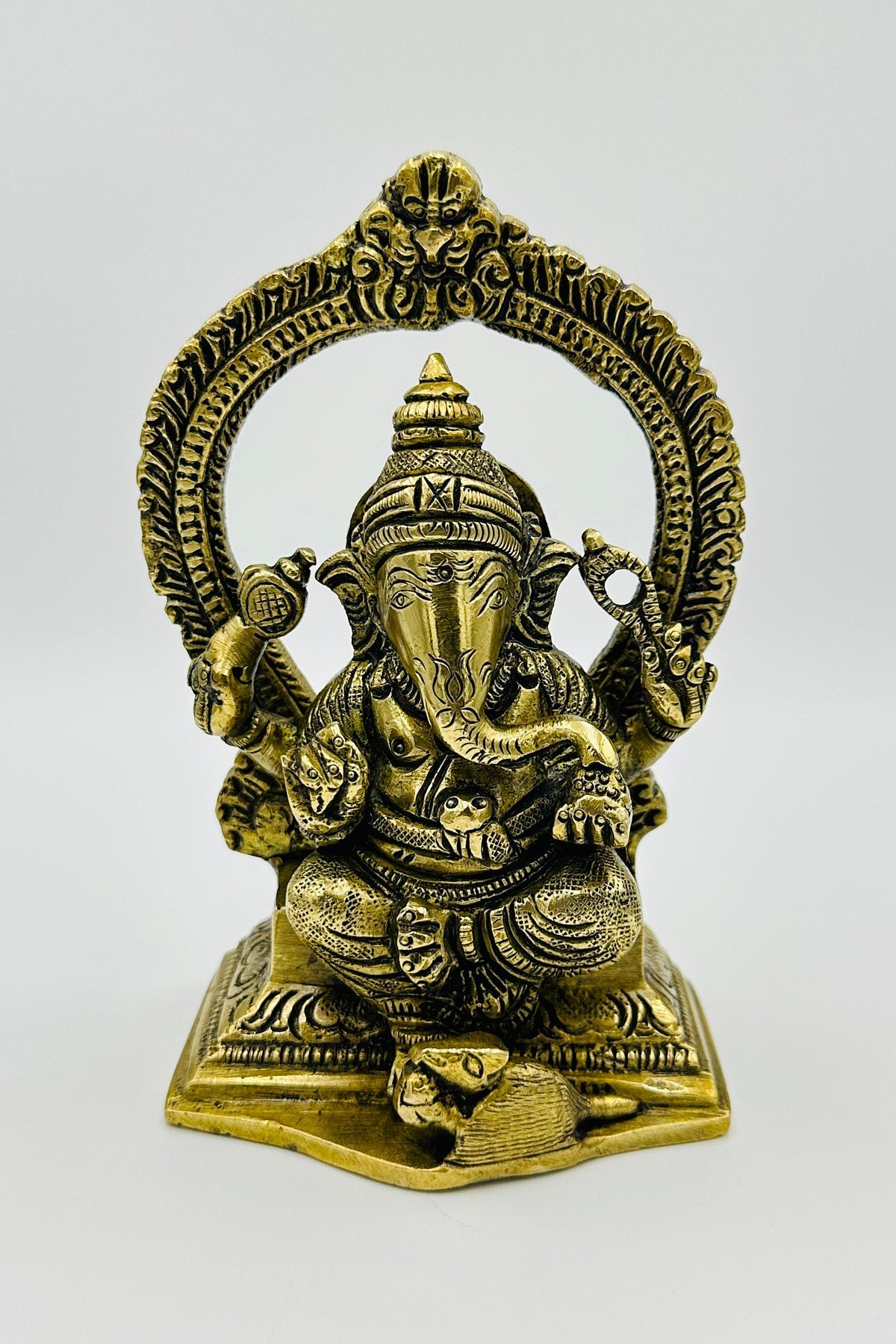 Elegant Handmade Brass Ganesh Idol - swadeshsouq.com