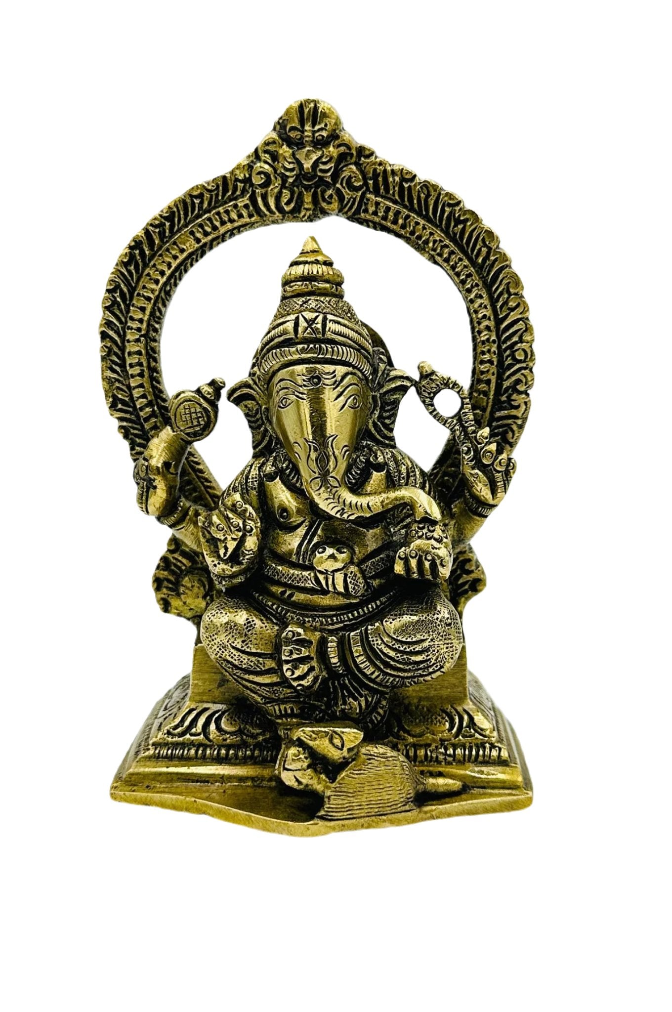 Elegant Handmade Brass Ganesh Idol - swadeshsouq.com