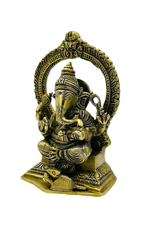 Elegant Handmade Brass Ganesh Idol - swadeshsouq.com