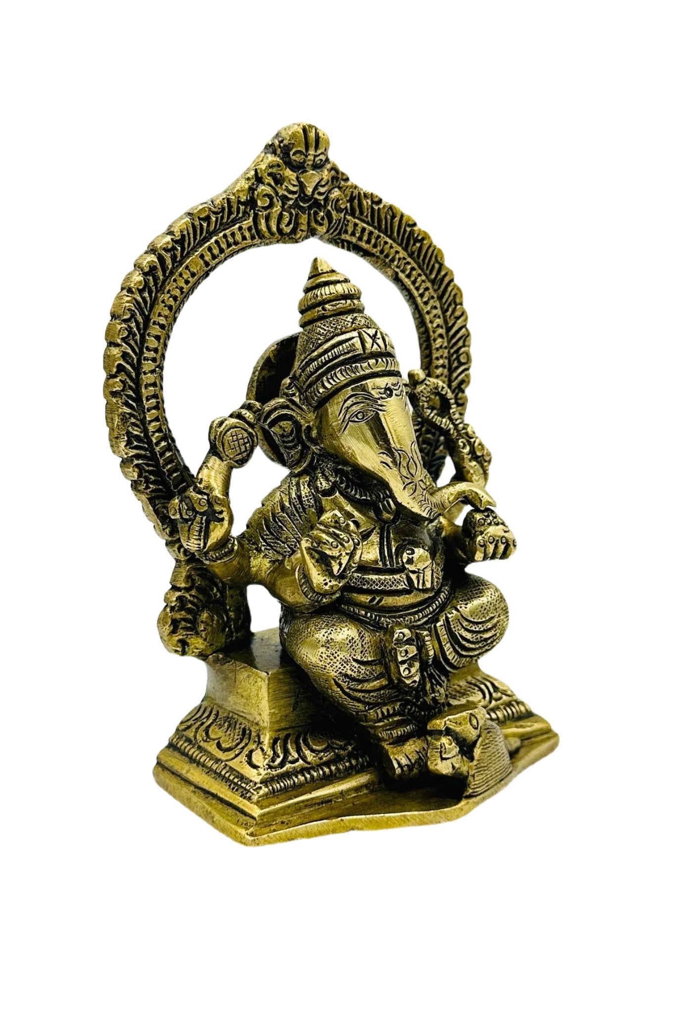 Elegant Handmade Brass Ganesh Idol - swadeshsouq.com