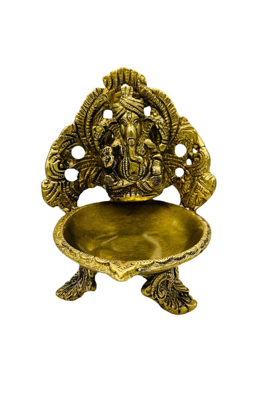 Elegant Lakshmi-Ganesh Naga Diya Set - swadeshsouq.com