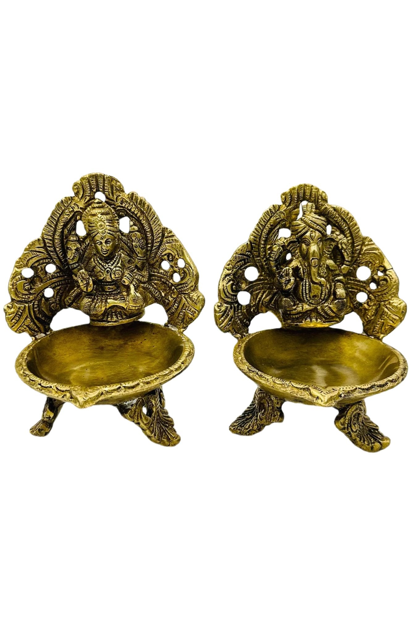 Elegant Lakshmi-Ganesh Naga Diya Set - swadeshsouq.com