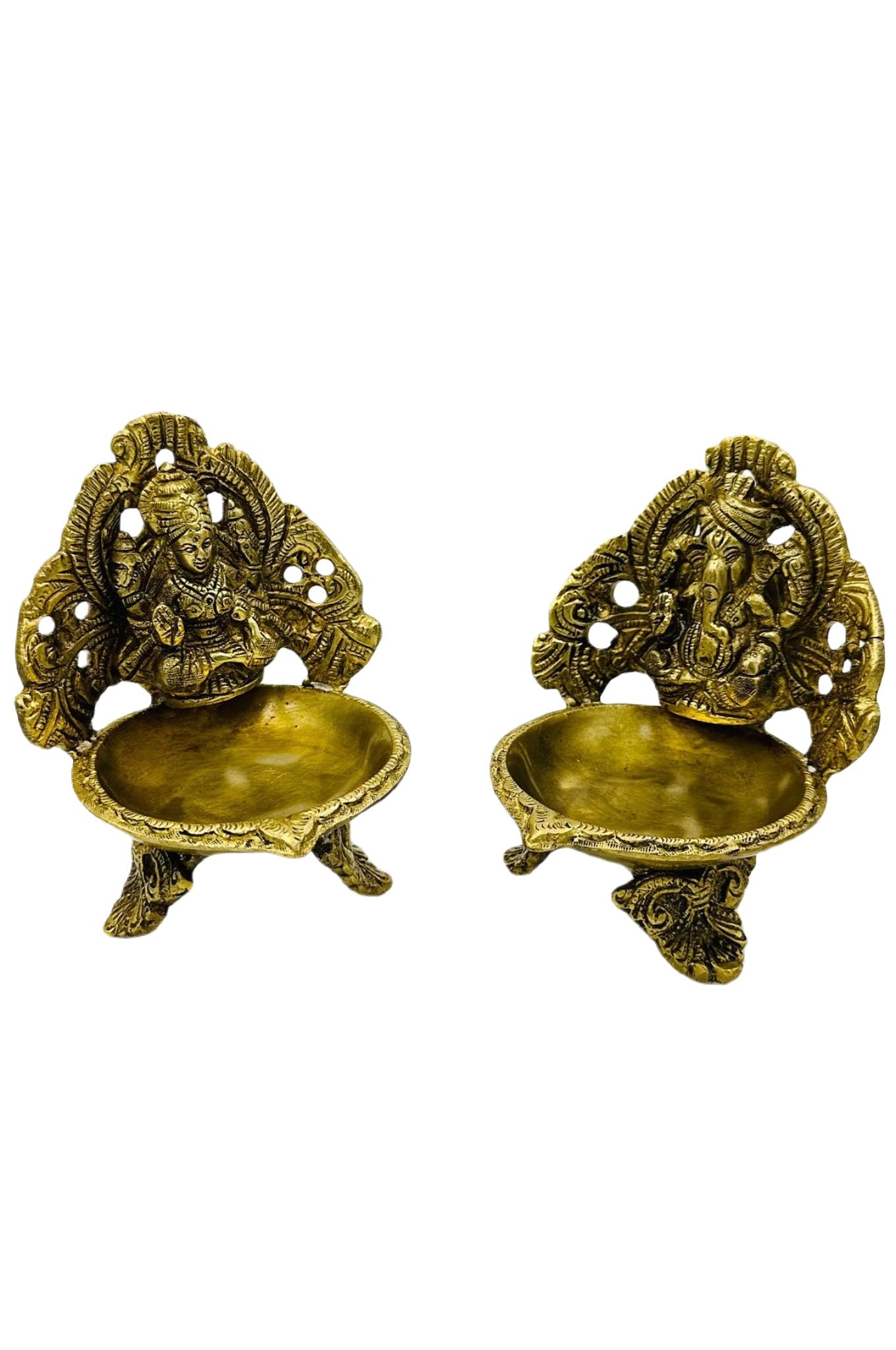 Elegant Lakshmi-Ganesh Naga Diya Set - swadeshsouq.com