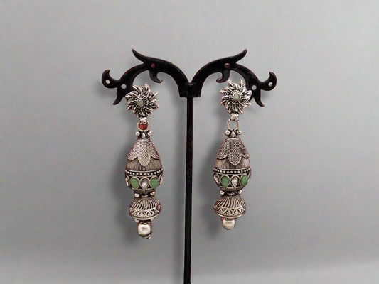 Elegant Oxidised Silver Earrings for a Timeless Look. - swadeshsouq.com