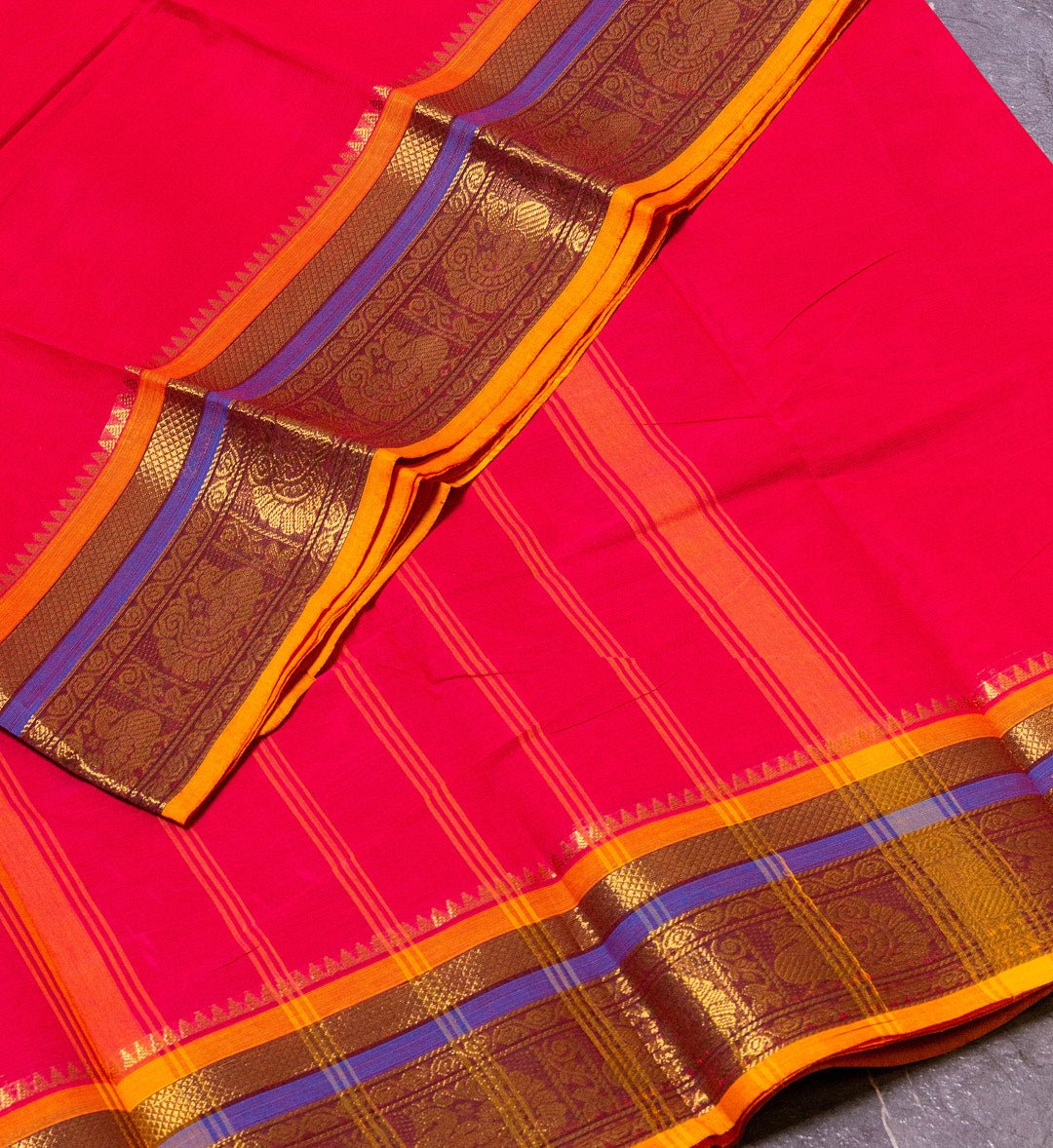 Elevate Your Ethnic Look with Our Bright Red and Maroon Color Chettinad Saree - swadeshsouq.com
