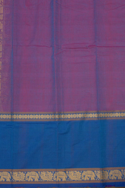 Enchanting Elegance: Lilac and Blue Vanasingaram Saree - swadeshsouq.com