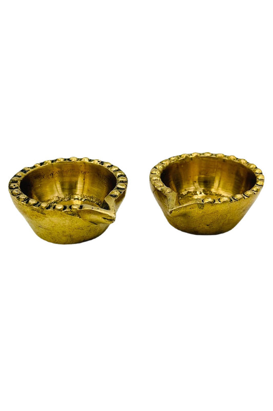 Enchanting Nagas Work Brass Diyas (set of 2) - swadeshsouq.com