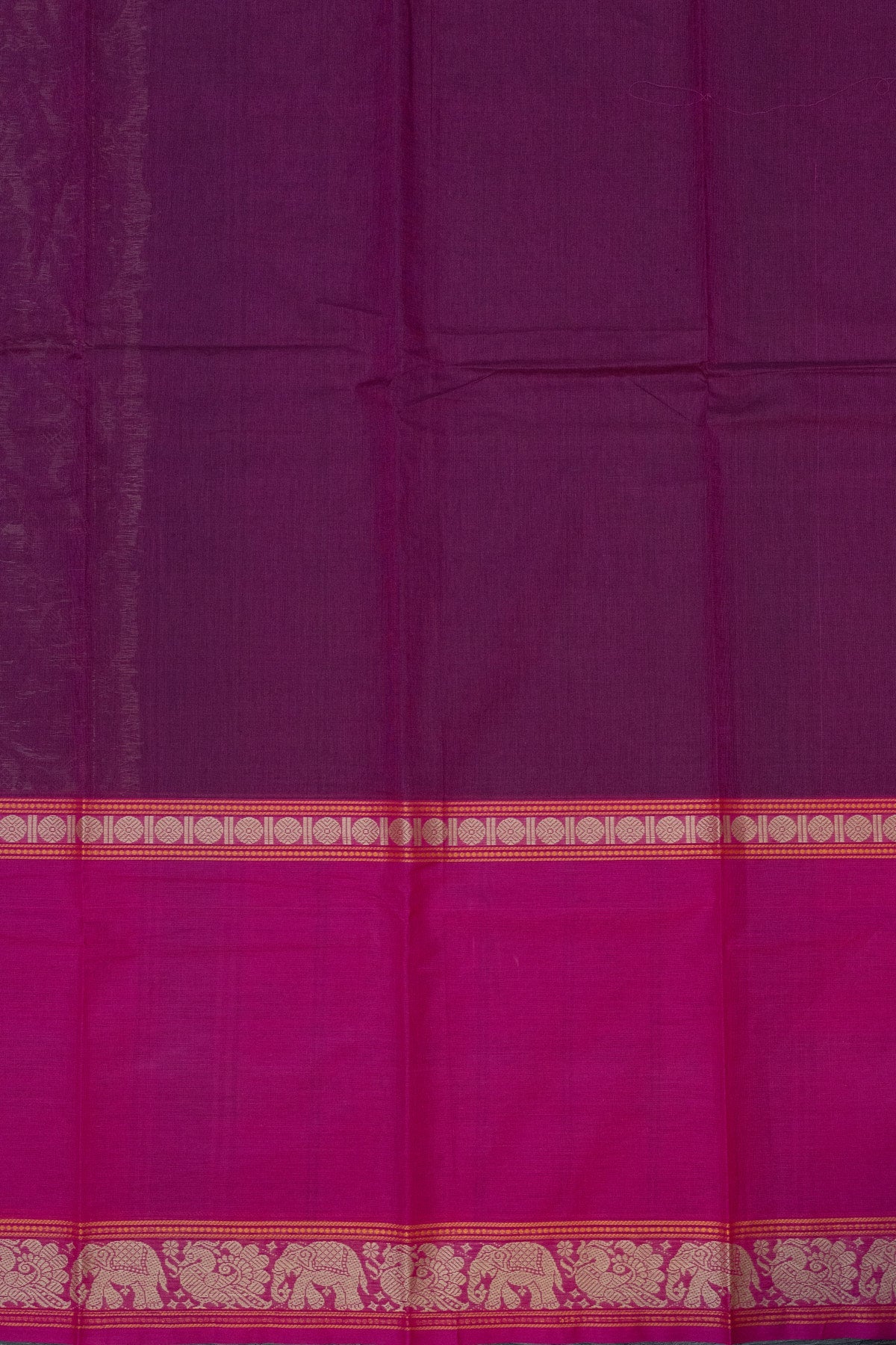 Ethereal Fusion: Deep Purple and Pink Vanasingaram Saree - swadeshsouq.com