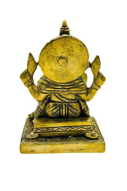 Ganesh Antique Finish Brass Idol - swadeshsouq.com