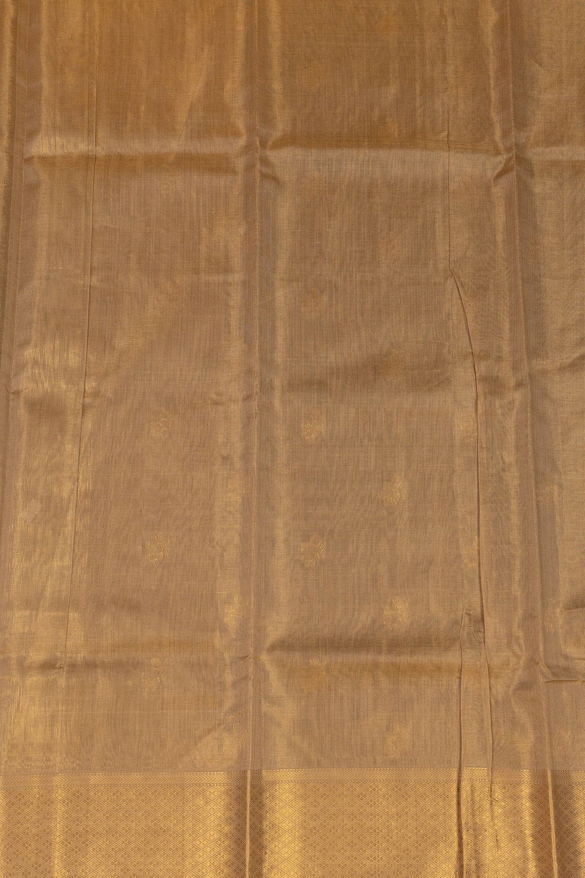 Golden Brown Maheshwari Zari Tissue Silk Saree - swadeshsouq.com