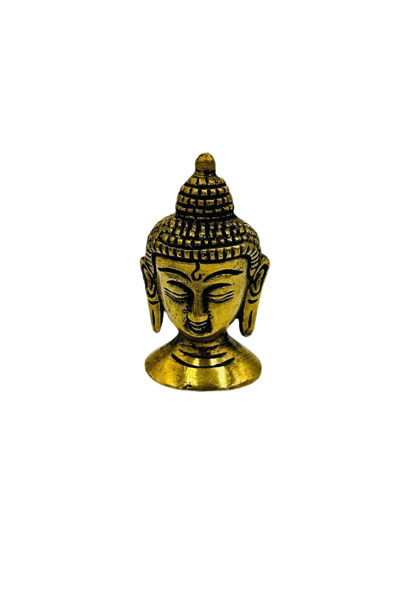 Handmade Antique Finish Brass Buddha Face - swadeshsouq.com