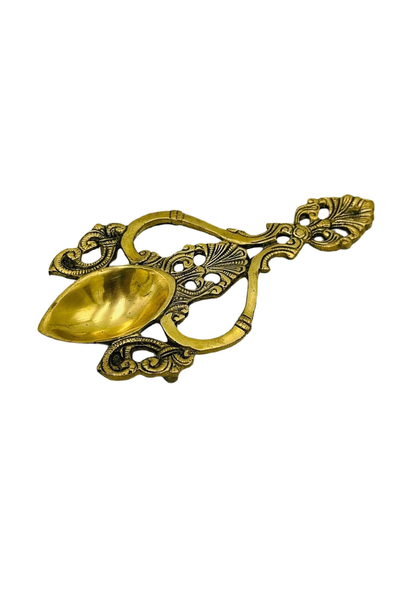 Handmade Pure Brass Aarthi Diya with Intricate Design - swadeshsouq.com