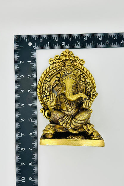 Handmade Pure Brass Ganesh Idol in Beautiful Design - swadeshsouq.com