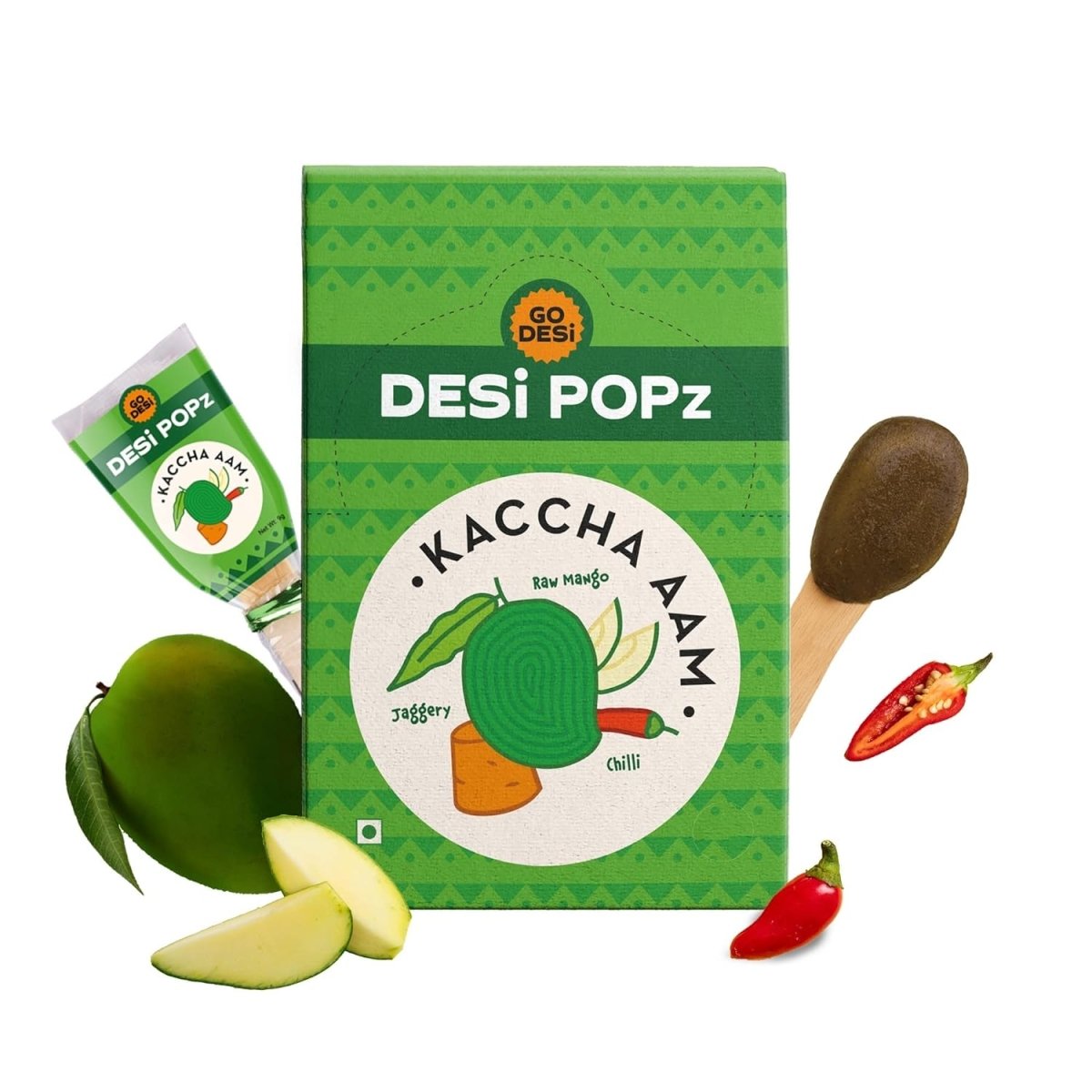 Kaccha Aam Popz | 100% Natural - Sour Raw Mango & Jaggery | Hand-made | 50 PCS -400 gms - swadeshsouq.com