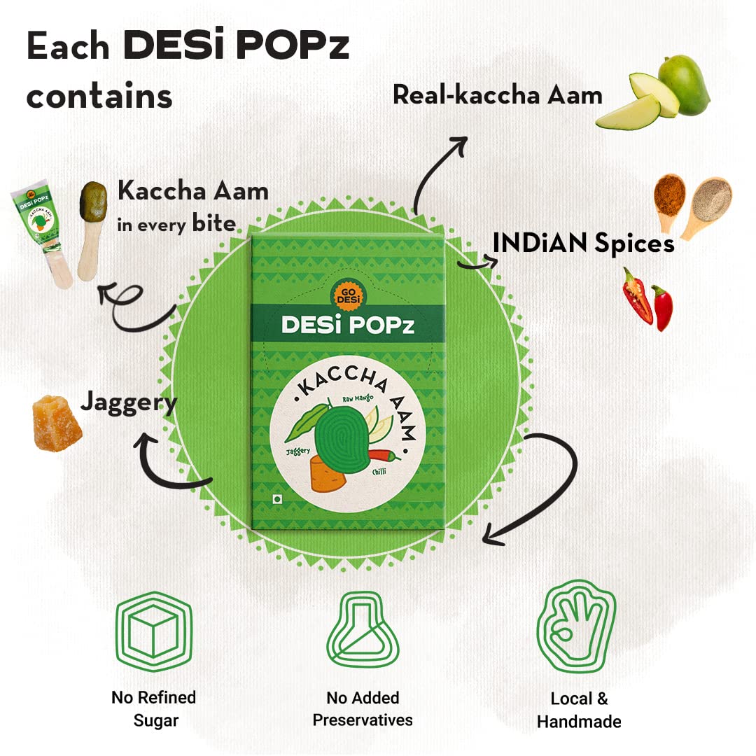 Kaccha Aam Popz | 100% Natural - Sour Raw Mango & Jaggery | Hand-made | 50 PCS -400 gms - swadeshsouq.com