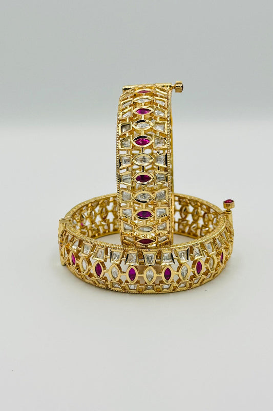 Kundan Bangles Set with Kemp Stones - swadeshsouq.com