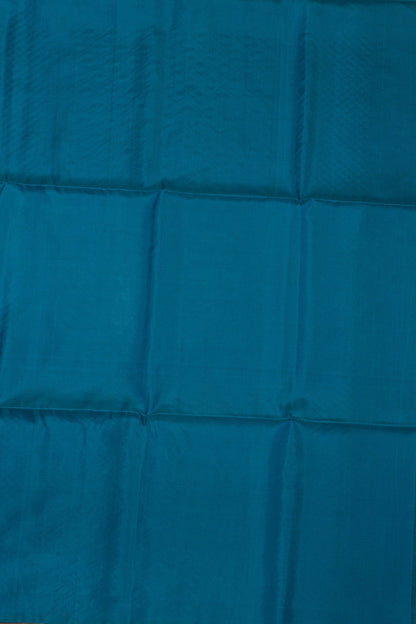 MAJESTIC MELANGE: DEEP PURPLE AND TURQUOISE BLUE KANJEEVARAM SILK SAREE - swadeshsouq.com