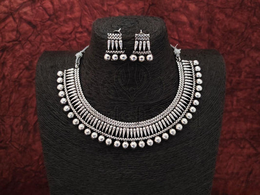 Make a Statement with Our Intricately Designed Oxidized Silver Necklace. - swadeshsouq.com