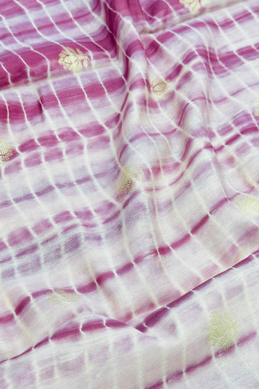 Maroon Shibori Dyed Chanderi Silk Dupatta - swadeshsouq.com