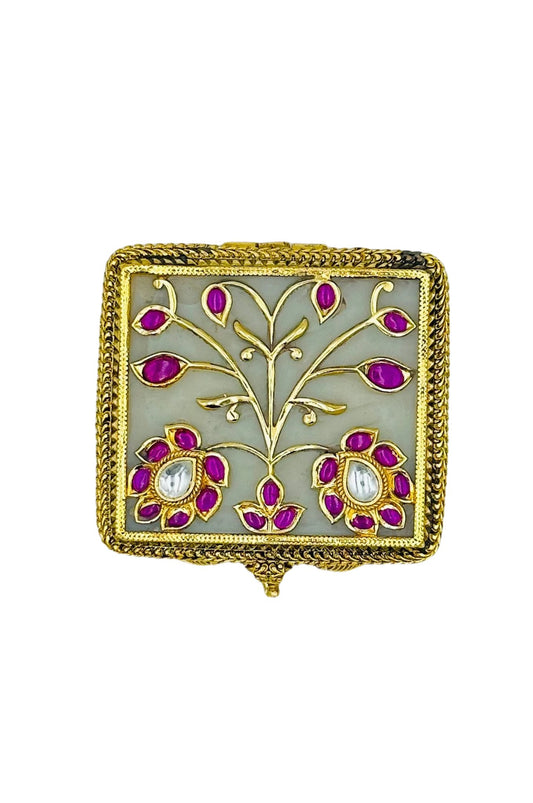 Minted Elegance: Keepsake Box Adorned with Jadau Grace - swadeshsouq.com