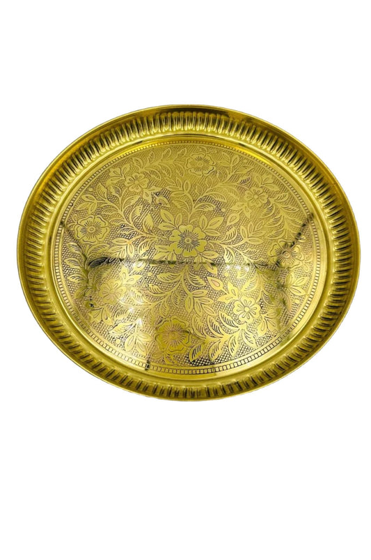 Nagas-inspired Brass Plate of Exquisite Craftsmanship - swadeshsouq.com