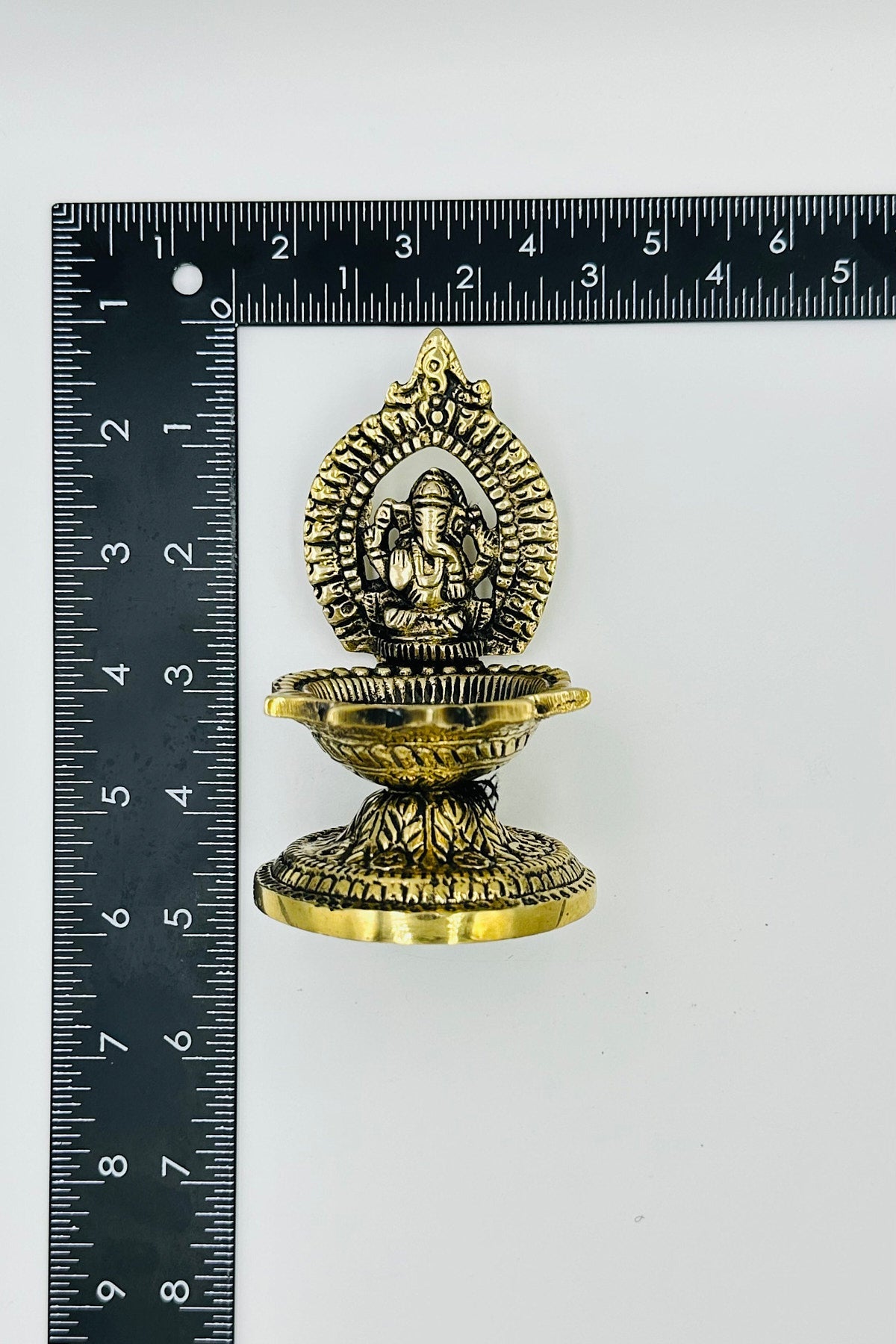 Nagas-Inspired Pure Brass Lakshmi Ganesh Diya Set - swadeshsouq.com