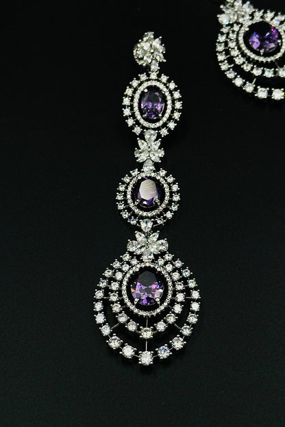 Opulent Beauty: CZ Stone Embossed Danglers. - swadeshsouq.com