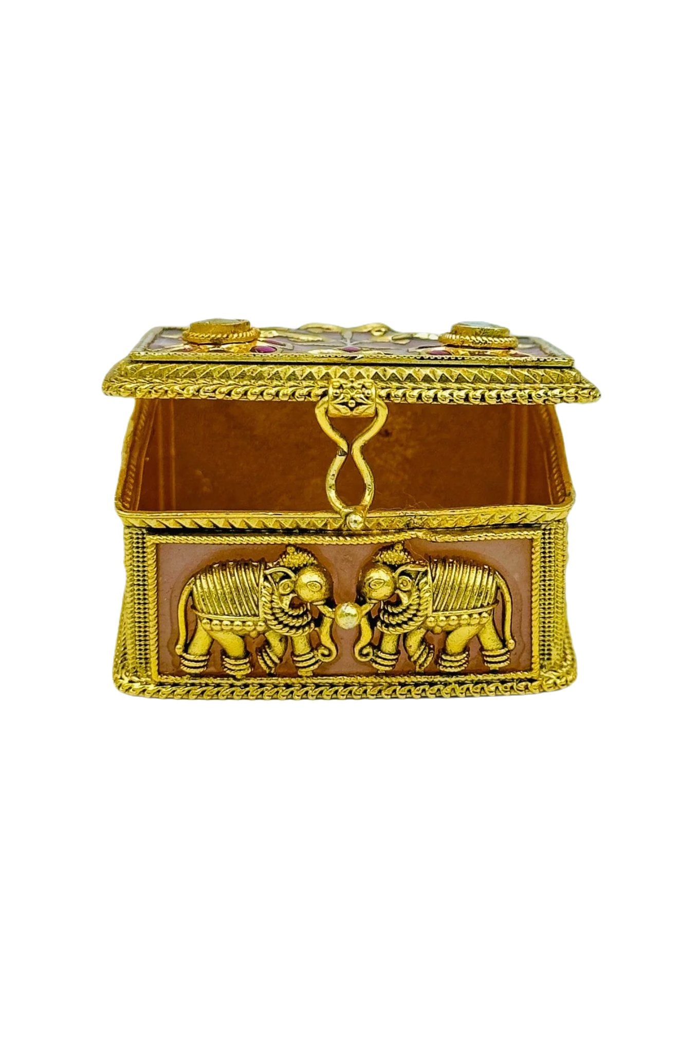 Pink Luminescence: Keepsake Box Adorned with Jadau Brilliance - swadeshsouq.com