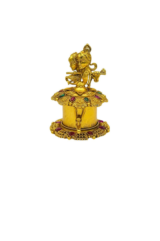 Radha Krishna Kumkum Box in Nagas Artistry - swadeshsouq.com