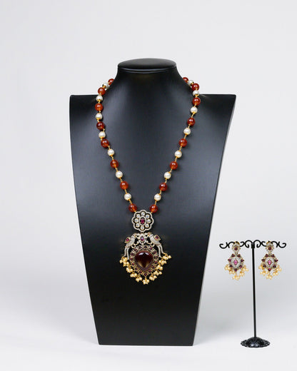 Radiant Red Beads Set with Dazzling Design - swadeshsouq.com