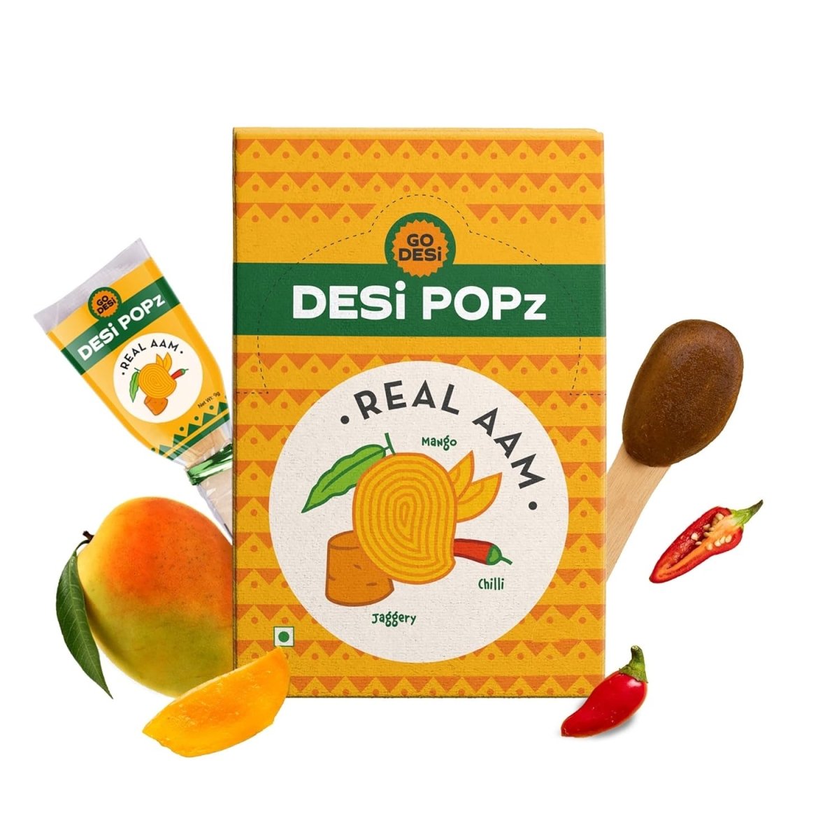 Real Aam Popz | Real Mango & Jaggery | Hand-made | 50 PCS -400 gms - swadeshsouq.com