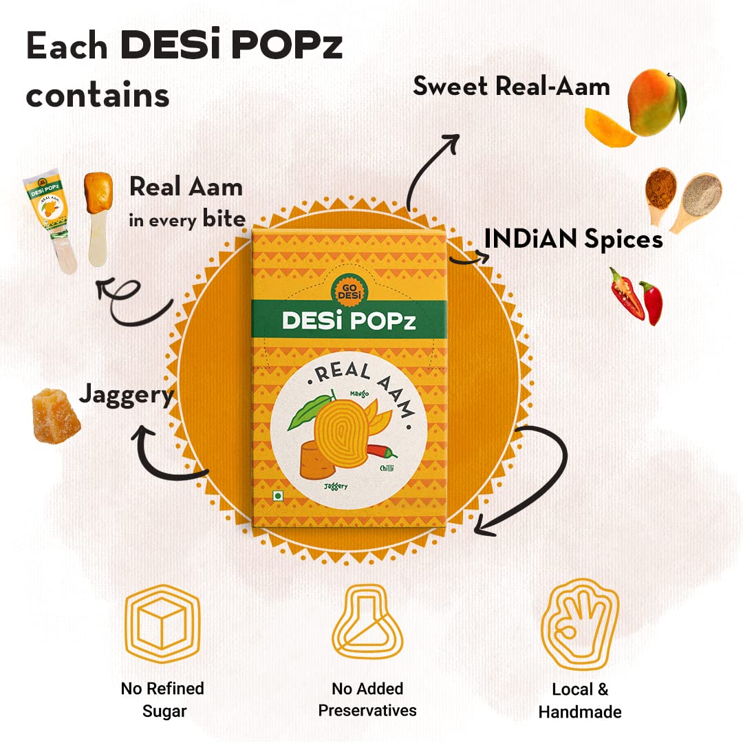 Real Aam Popz | Real Mango & Jaggery | Hand-made | 50 PCS -400 gms - swadeshsouq.com