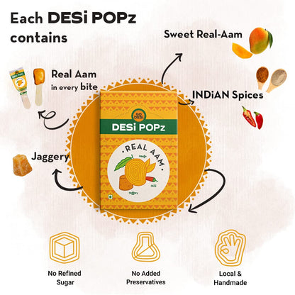 Real Aam Popz | Real Mango & Jaggery | Hand-made | 50 PCS -400 gms - swadeshsouq.com