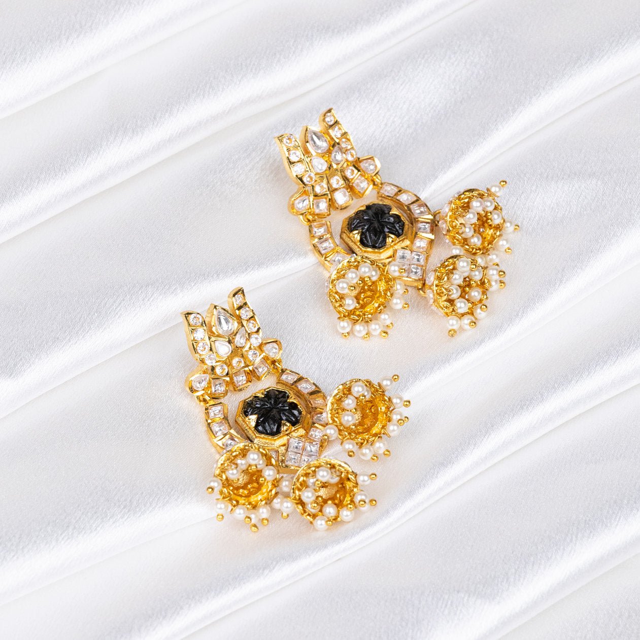 Regal Lotus Earrings: A Nod to Ancient Queenly Splendor - swadeshsouq.com