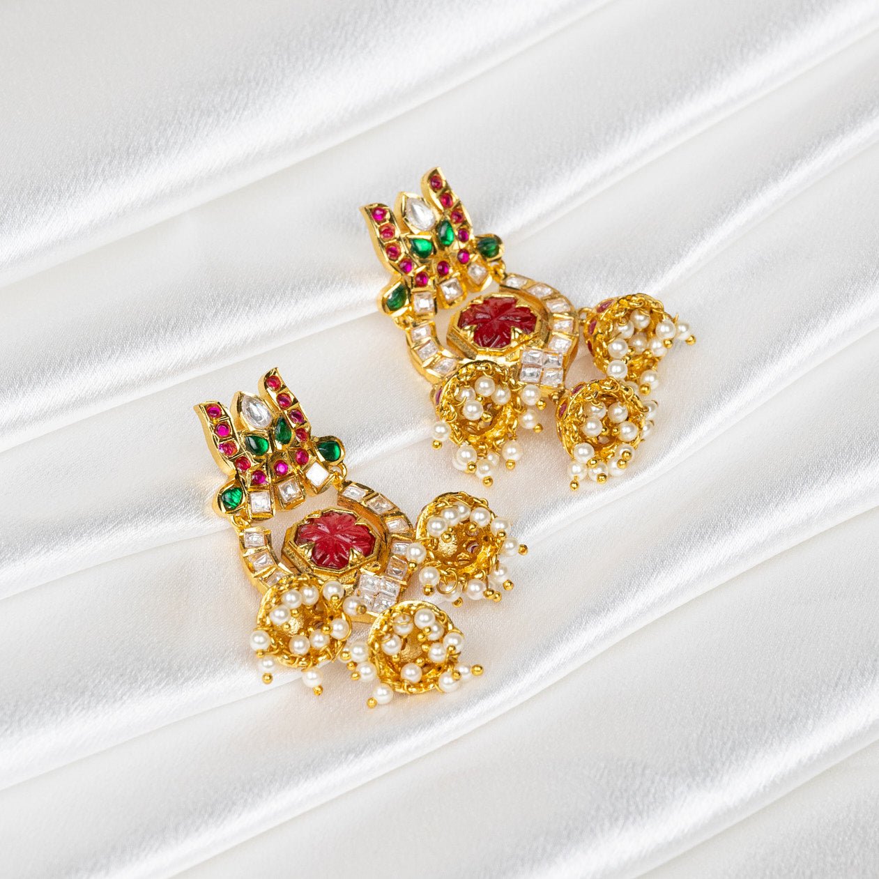 Regal Lotus Earrings: A Nod to Ancient Queenly Splendor - swadeshsouq.com