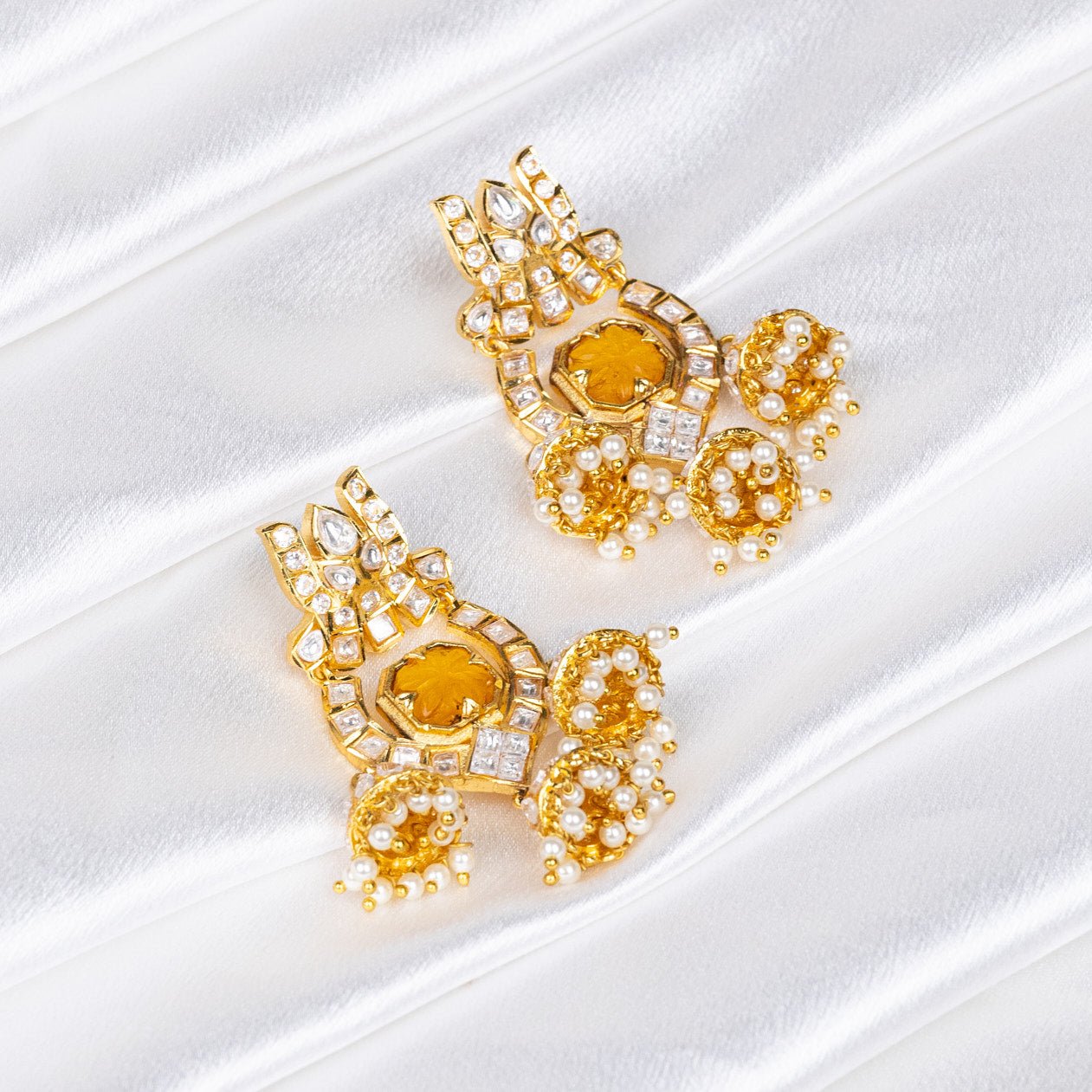 Regal Lotus Earrings: A Nod to Ancient Queenly Splendor - swadeshsouq.com