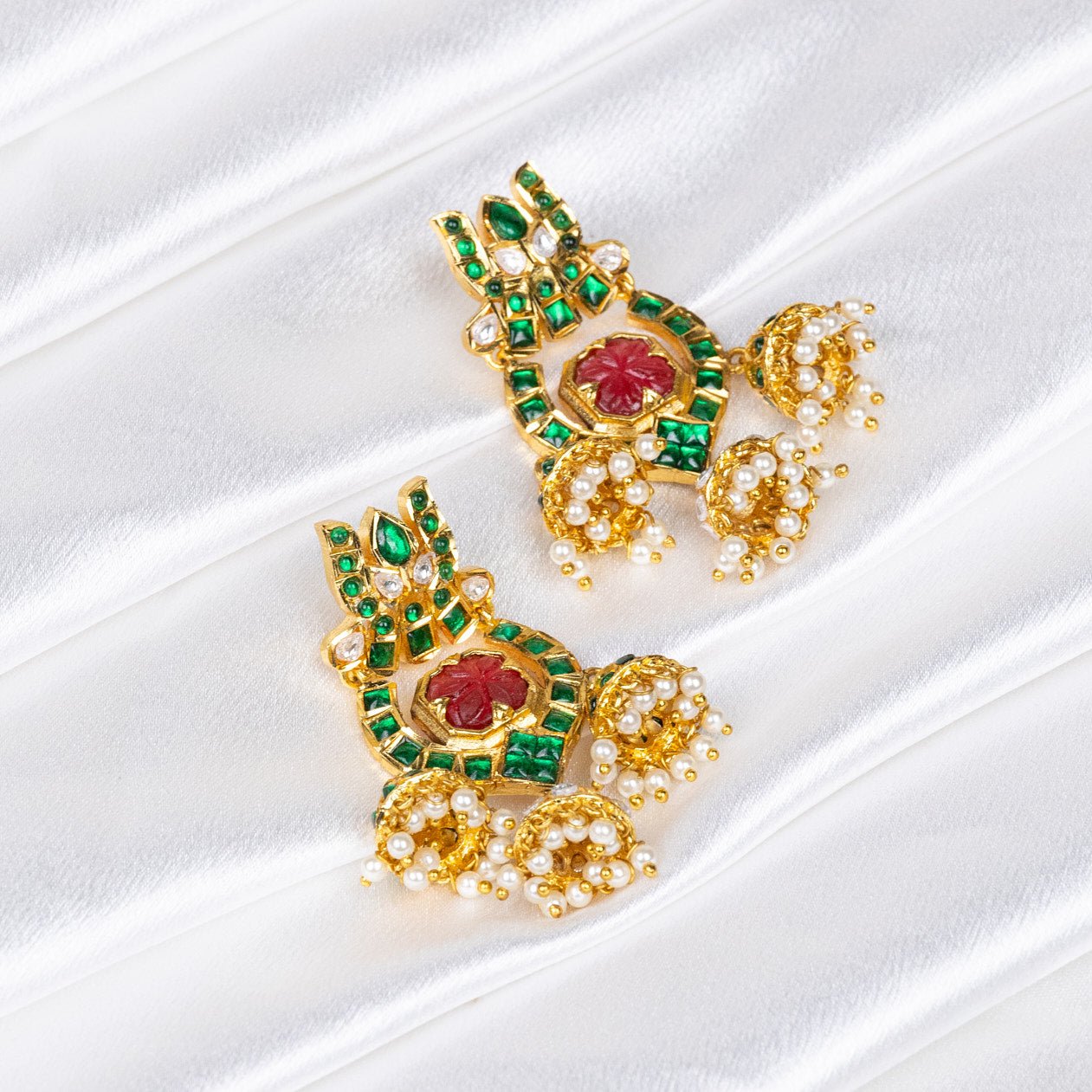 Regal Lotus Earrings: A Nod to Ancient Queenly Splendor - swadeshsouq.com