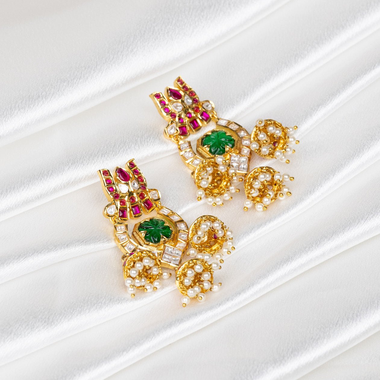 Regal Lotus Earrings: A Nod to Ancient Queenly Splendor - swadeshsouq.com