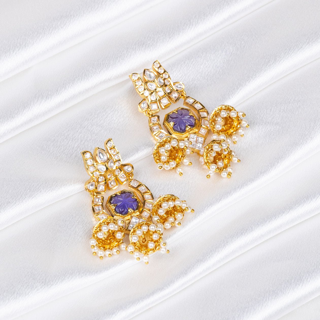 Regal Lotus Earrings: A Nod to Ancient Queenly Splendor - swadeshsouq.com