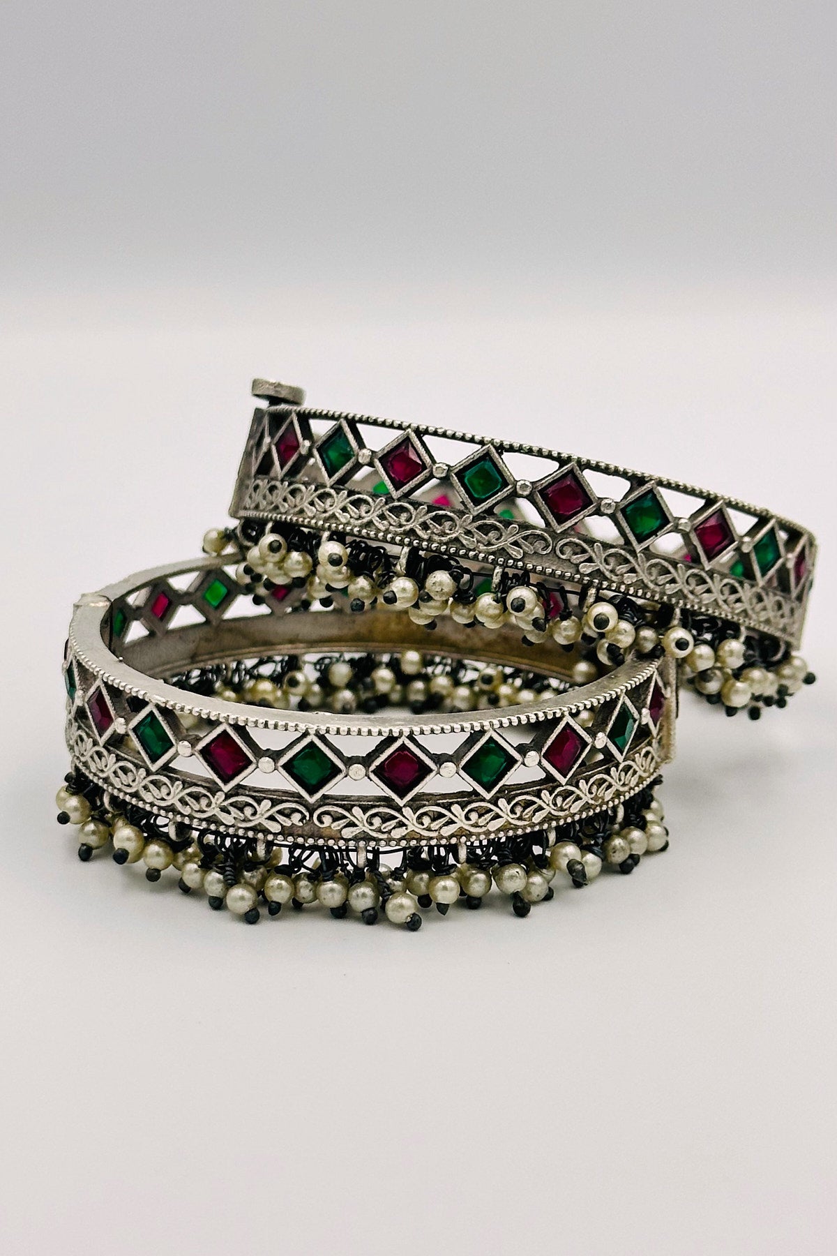 Regal Rhapsody Silver Bangles - swadeshsouq.com