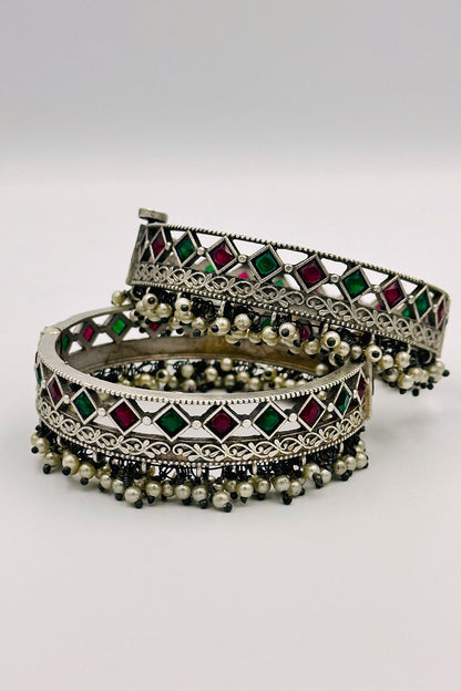 Regal Rhapsody Silver Bangles - swadeshsouq.com