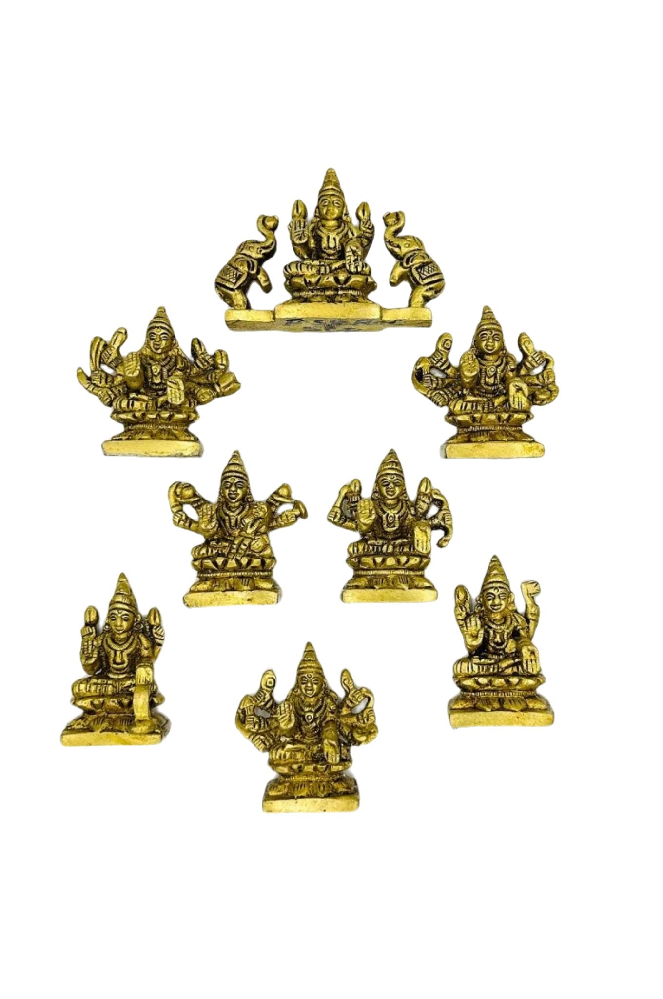 Sacred Splendor: Handcrafted Brass Ashta Lakshmi Idols - swadeshsouq.com