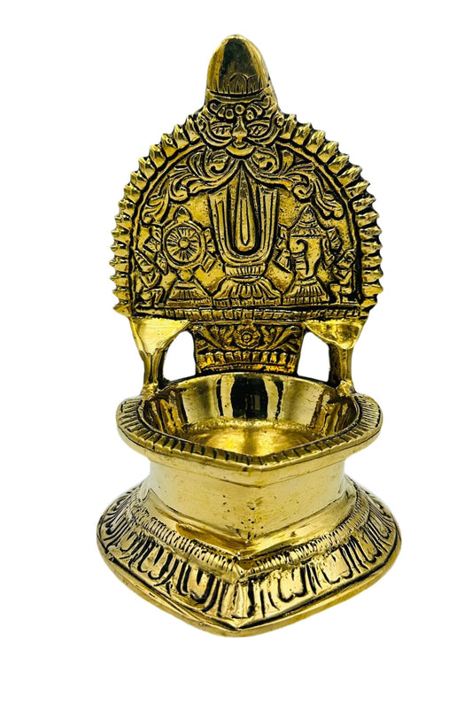 Shanku Chakram and Namam Diya in Pure Brass - swadeshsouq.com