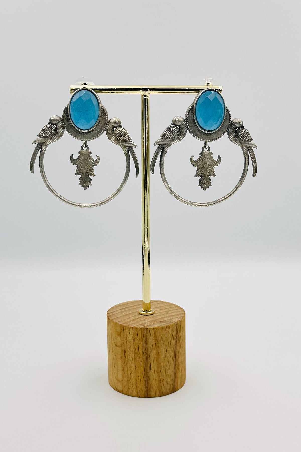 Silver Earrings with Blue Stones - swadeshsouq.com