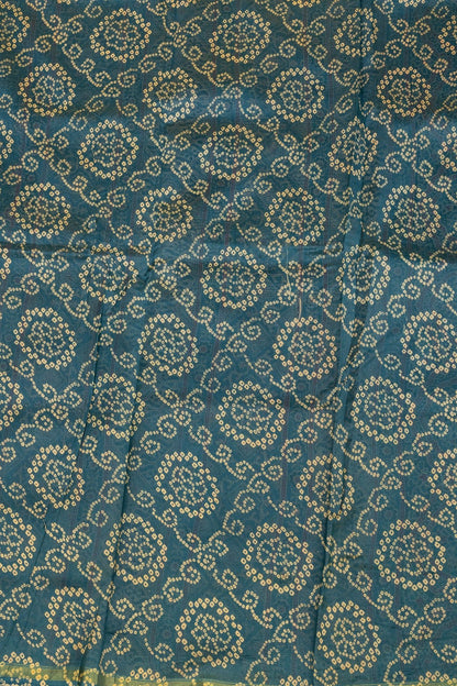 Teal Blue & Red Silk-Cotton Elegance: Ajrak Artistry Meets Gold Zari Glamour - swadeshsouq.com