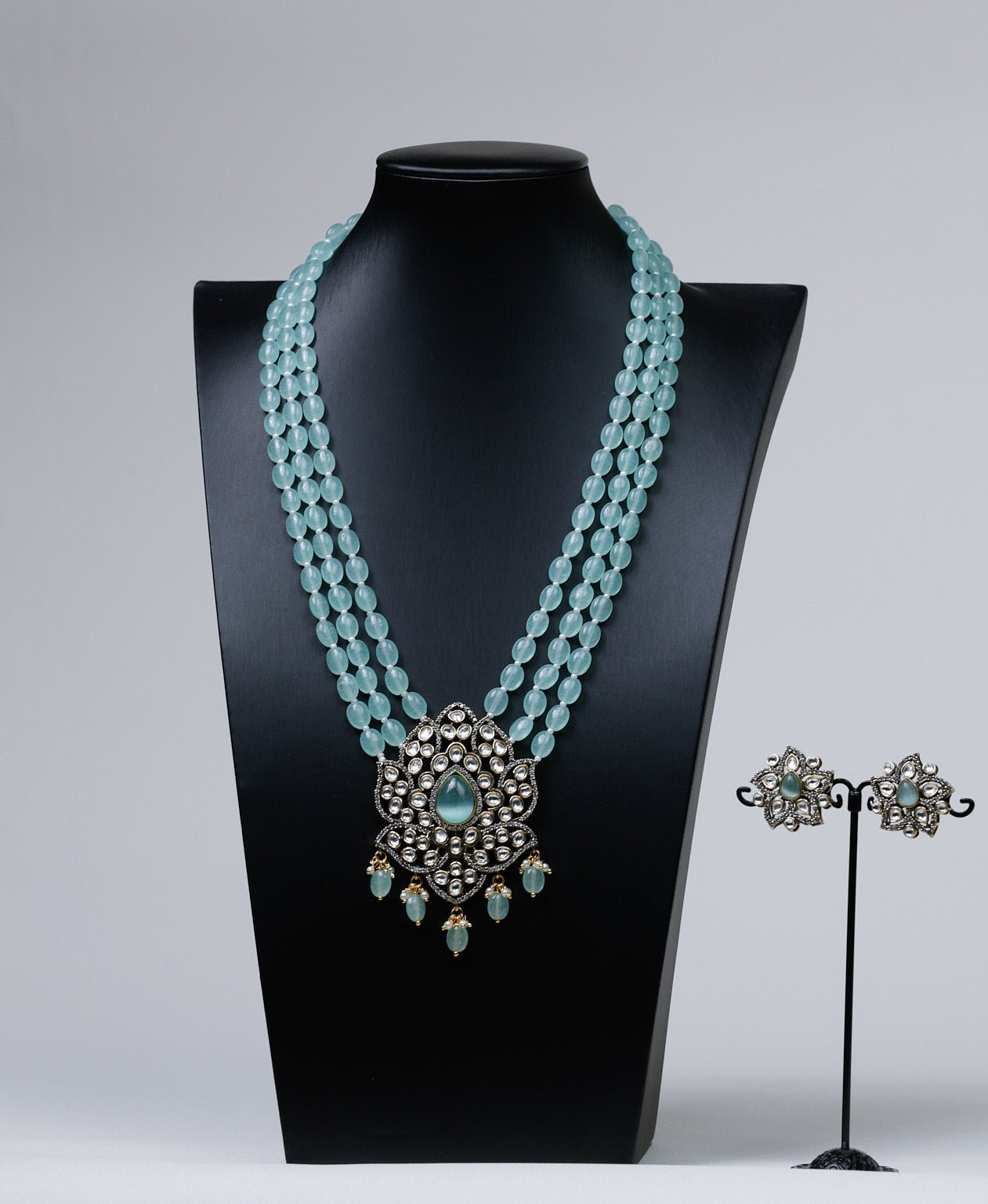 Victorian Ensemble with CZ & Kundan Flourishes - swadeshsouq.com