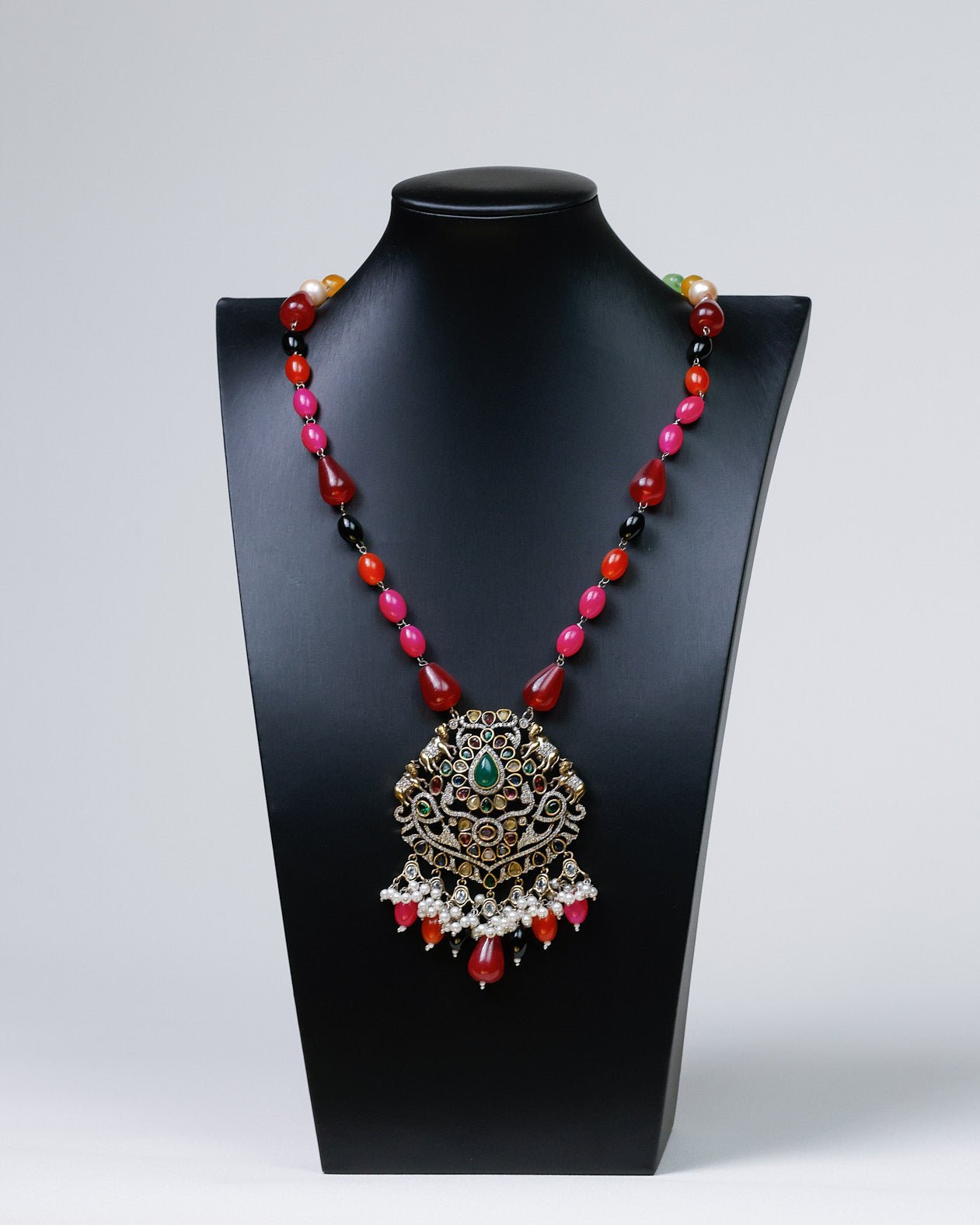 Victorian Virtue: Brass & CZ Beads Ensemble - swadeshsouq.com